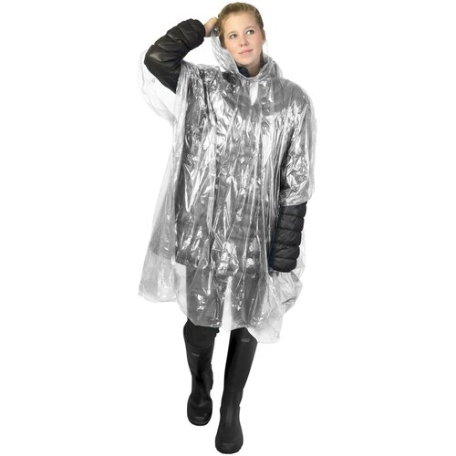 Mayan gerecyclede wegwerp regenponcho met opbergtasje Wit