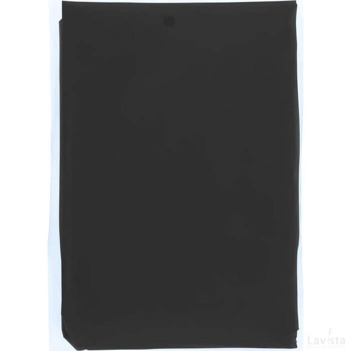 Mayan gerecyclede wegwerp regenponcho met opbergtasje Zwart