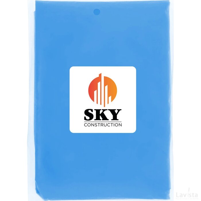 Mayan gerecyclede wegwerp regenponcho met opbergtasje Koningsblauw