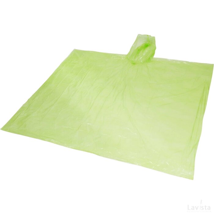 Mayan gerecyclede wegwerp regenponcho met opbergtasje Lime