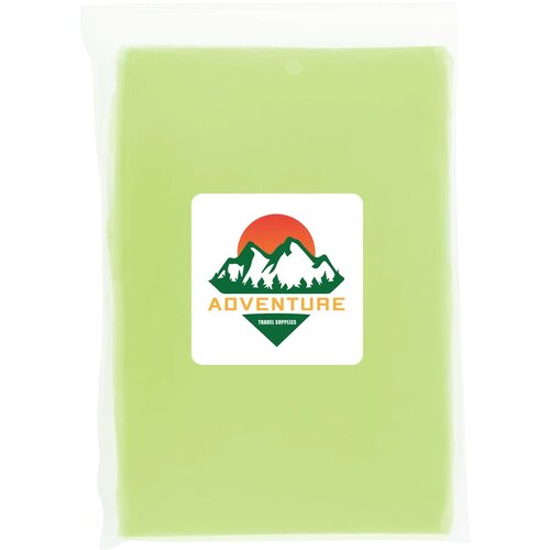 Mayan gerecyclede wegwerp regenponcho met opbergtasje Lime