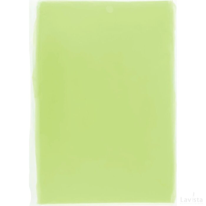 Mayan gerecyclede wegwerp regenponcho met opbergtasje Lime