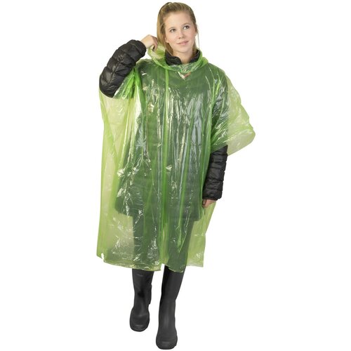 Mayan gerecyclede wegwerp regenponcho met opbergtasje Lime