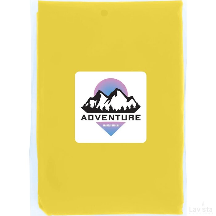 Mayan gerecyclede wegwerp regenponcho met opbergtasje Geel