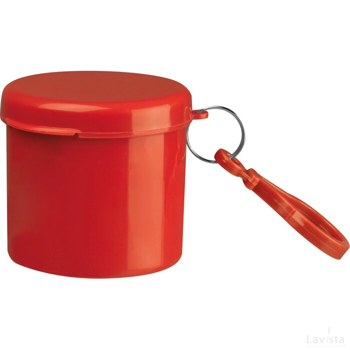 Regenponcho in een kunststof doosje rood
