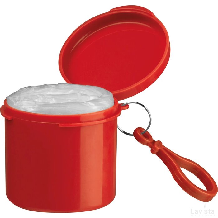 Regenponcho in een kunststof doosje rood