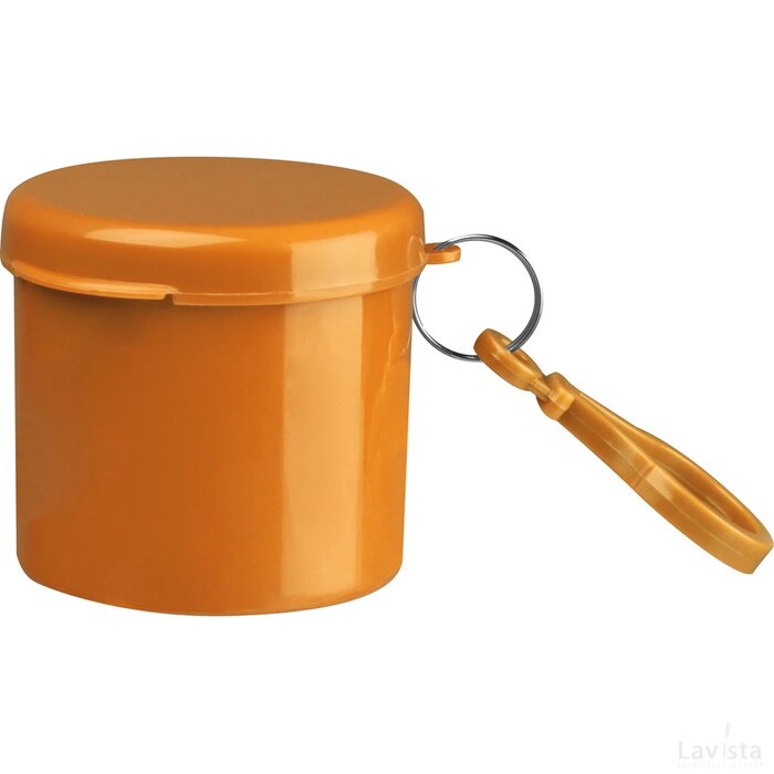Regenponcho in een kunststof doosje oranje