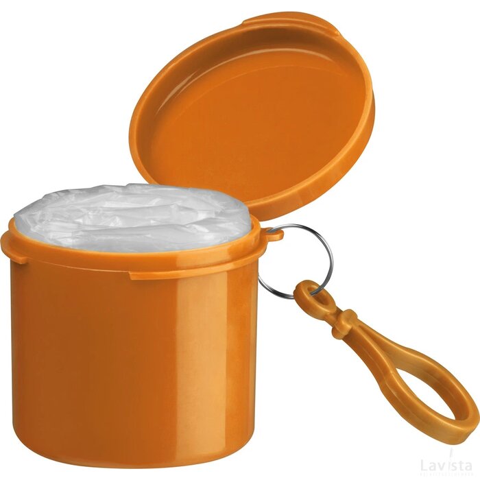 Regenponcho in een kunststof doosje oranje