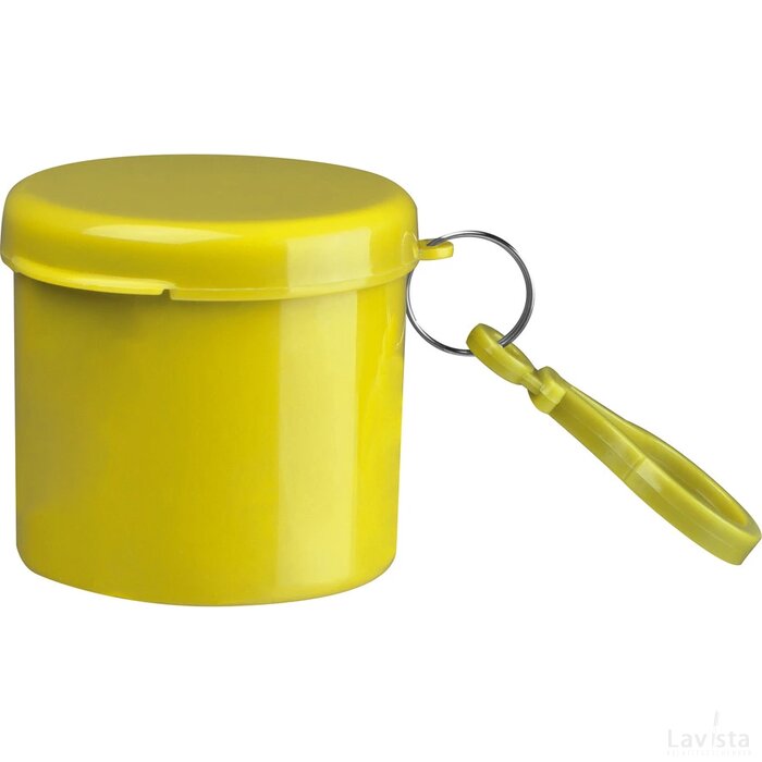 Regenponcho in een kunststof doosje geel