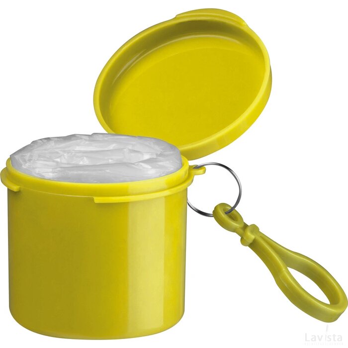 Regenponcho in een kunststof doosje geel