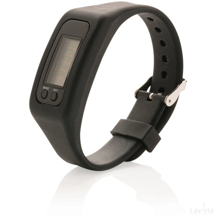 Stappenteller armband zwart