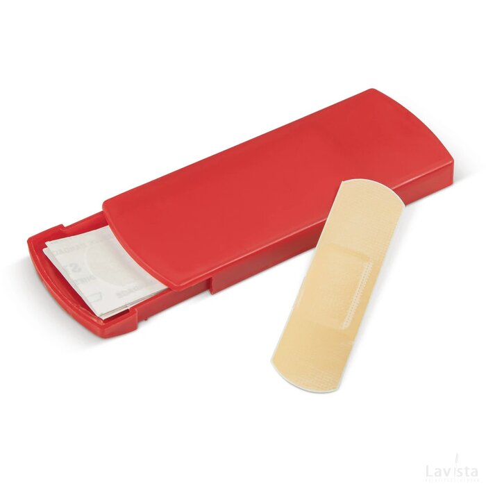 Pleisterdoosje 5 stuks frosted rood