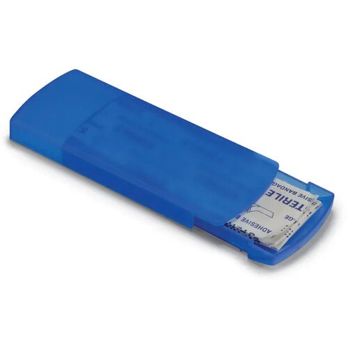 Doosje met pleisters Evan transparant blauw