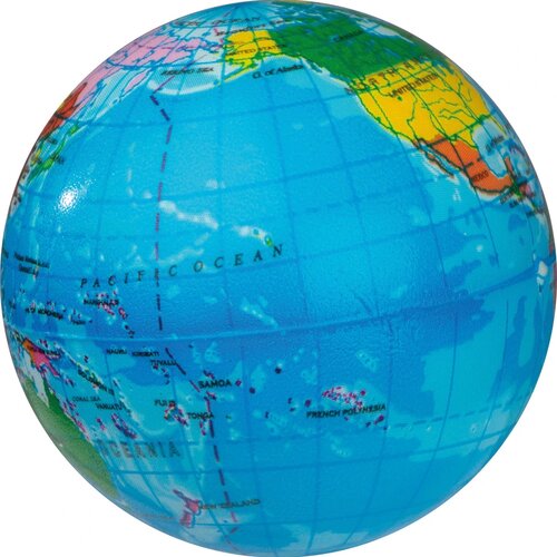 Antistressbal in wereldbol multicolored