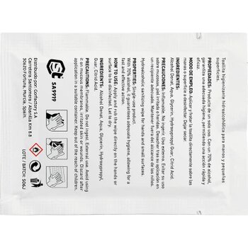 Handreinigingsdoekje per stuk in sachet custom made Handreinigingsdoekje per stuk in sachet custom made