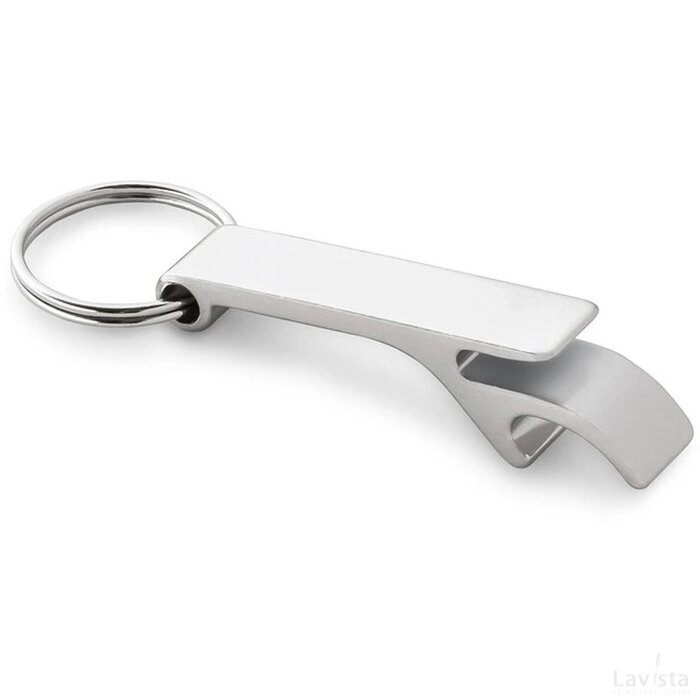 Baitt Sleutelhanger Met Fles Opener Satijn Zilver