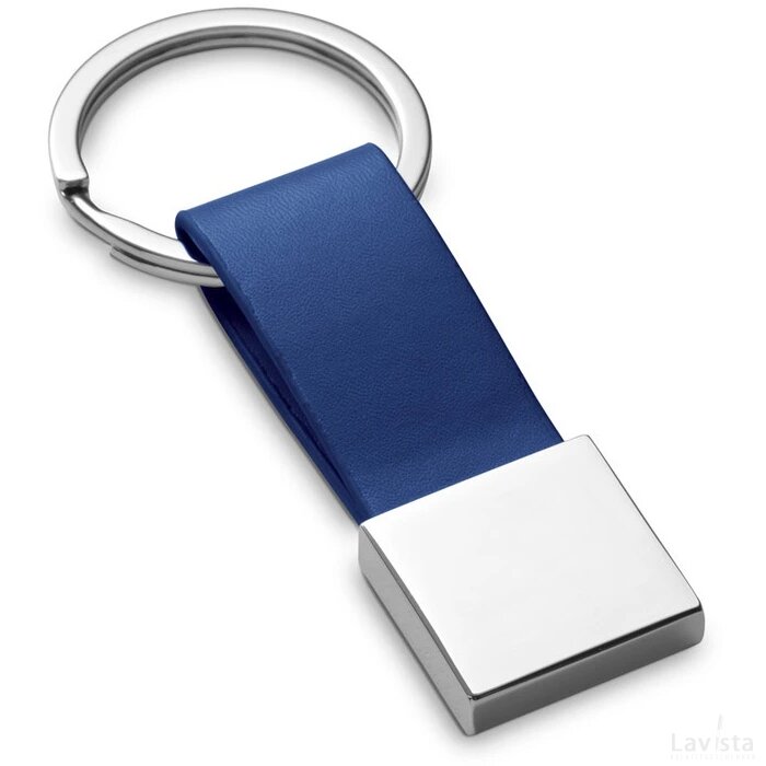Bumper Sleutelhanger Van Metaal En Imitatie Leer Blauw