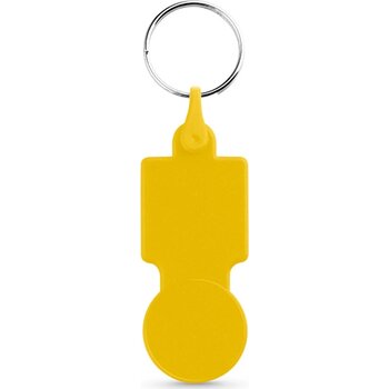 Sullivan Muntvormige Sleutelhanger Voor Winkelwagen Geel Sullivan Muntvormige Sleutelhanger Voor Winkelwagen Geel
