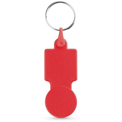 Sullivan Muntvormige Sleutelhanger Voor Winkelwagen Rood