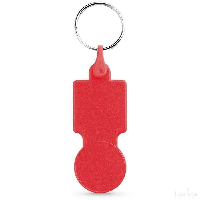 Sullivan Muntvormige Sleutelhanger Voor Winkelwagen Rood
