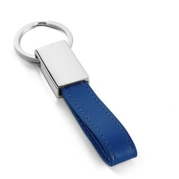 Watoh Sleutelhanger Van Metaal En Imitatie Leer Royal Blauw