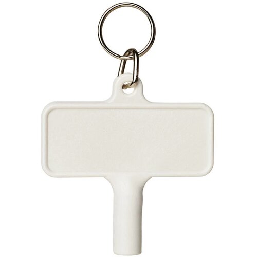 Largo kunststof radiatorsleutel met sleutelhanger Wit