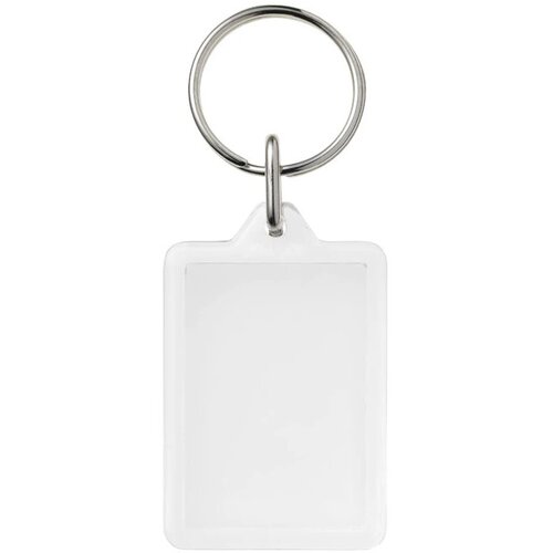 Midi compact kunststof sleutelhanger met metalen clip Transparant