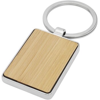 Neta bamboe rechthoekige sleutelhanger Hout Naturel