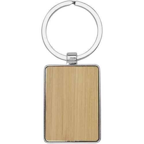 Neta bamboe rechthoekige sleutelhanger Hout Naturel
