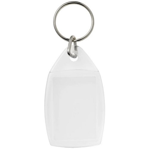 Rhombus kunststof sleutelhanger met metalen clip Transparant