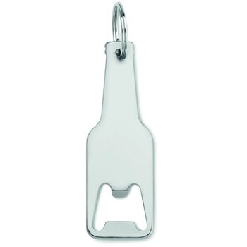 Aluminium sleutelhanger fles Botelia zilver