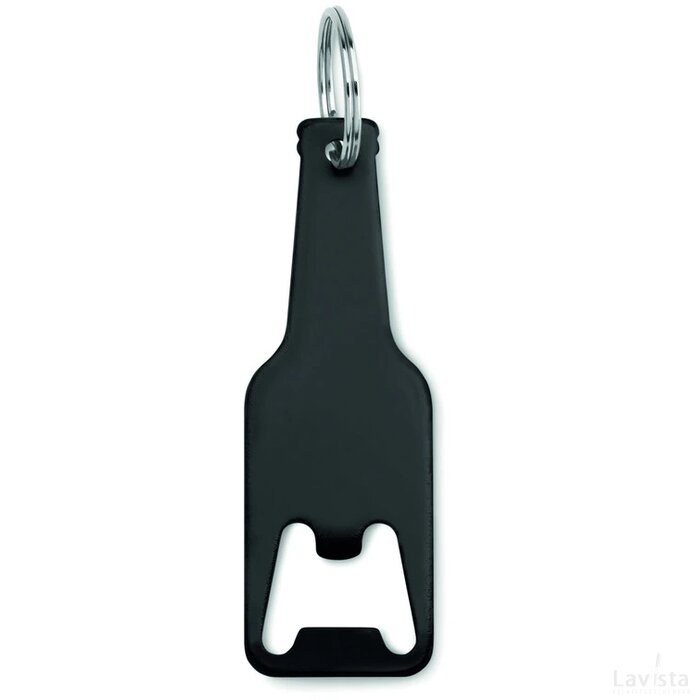 Aluminium sleutelhanger fles Botelia zwart