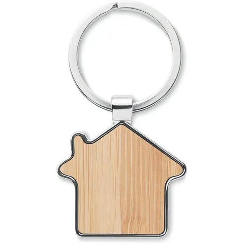 Bamboe sleutelhanger huisje Burnie hout