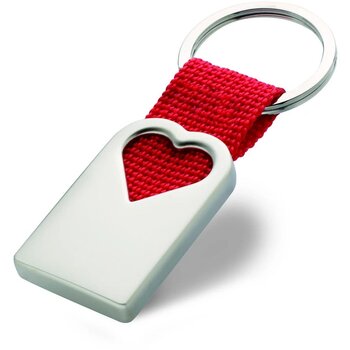 Metalen sleutelhanger Bonheur rood