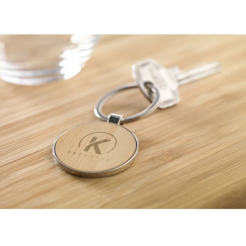Bamboo Key Circle Sleutelhanger Bamboe