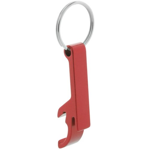 Flessenopener Met Sleutelhanger Rood