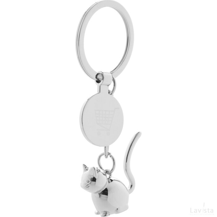 Hoinzo Winkelwagenmuntje Sleutelhanger, Hond Zilver