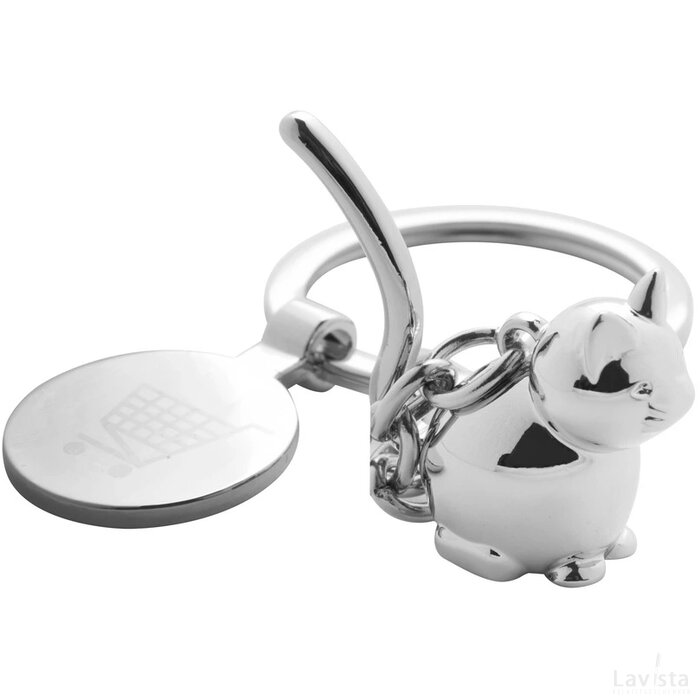 Hoinzo Winkelwagenmuntje Sleutelhanger, Hond Zilver