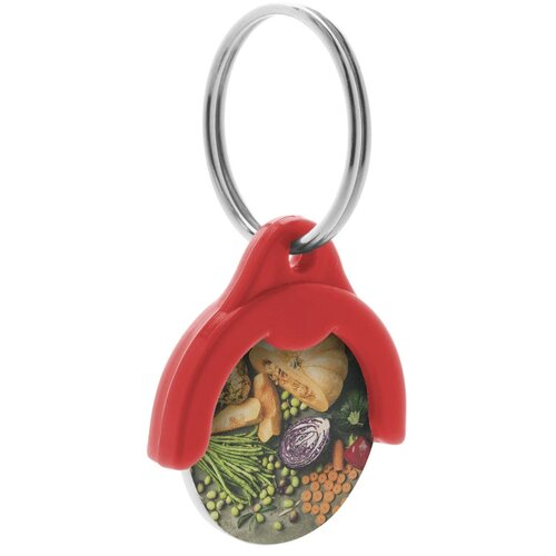 Token Winkelwagenmuntje Sleutelhanger Rood