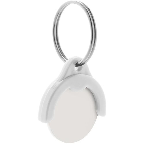 Token Winkelwagenmuntje Sleutelhanger Wit