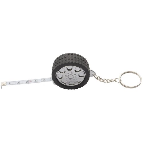 Wheel Sleutelhanger Met Meetlint Zwart