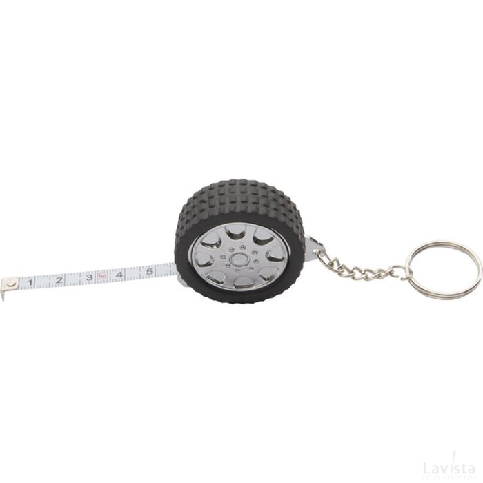 Wheel Sleutelhanger Met Meetlint Zwart