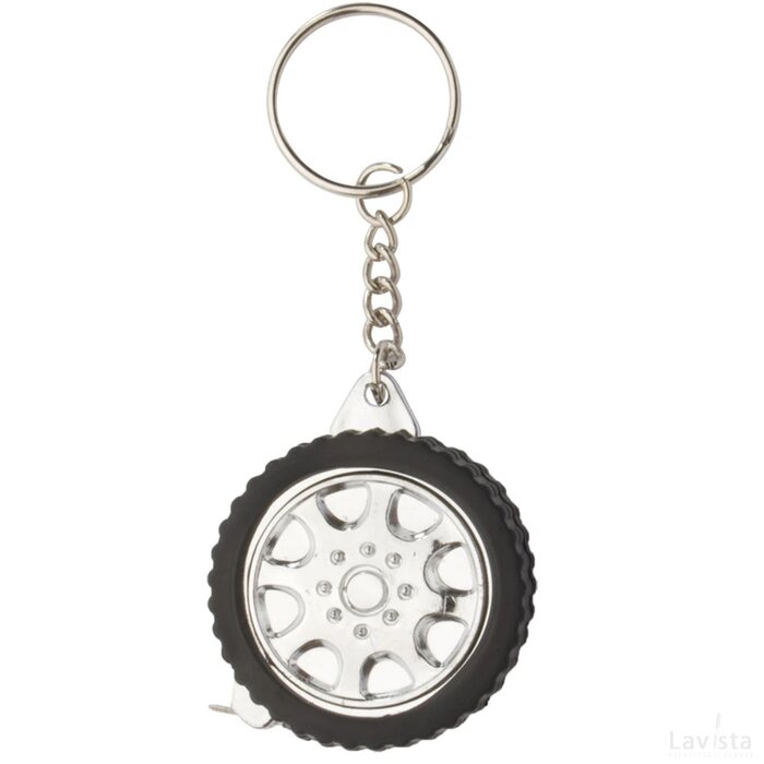 Wheel Sleutelhanger Met Meetlint Zwart