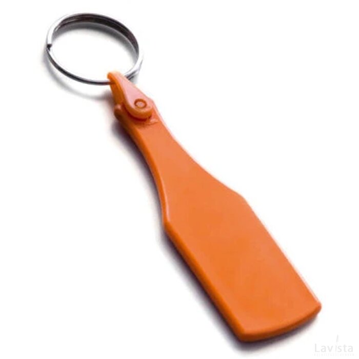 Plastic sleutelhanger “fles” Oranje