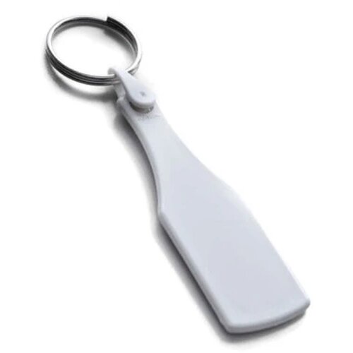 Plastic sleutelhanger “fles” Wit