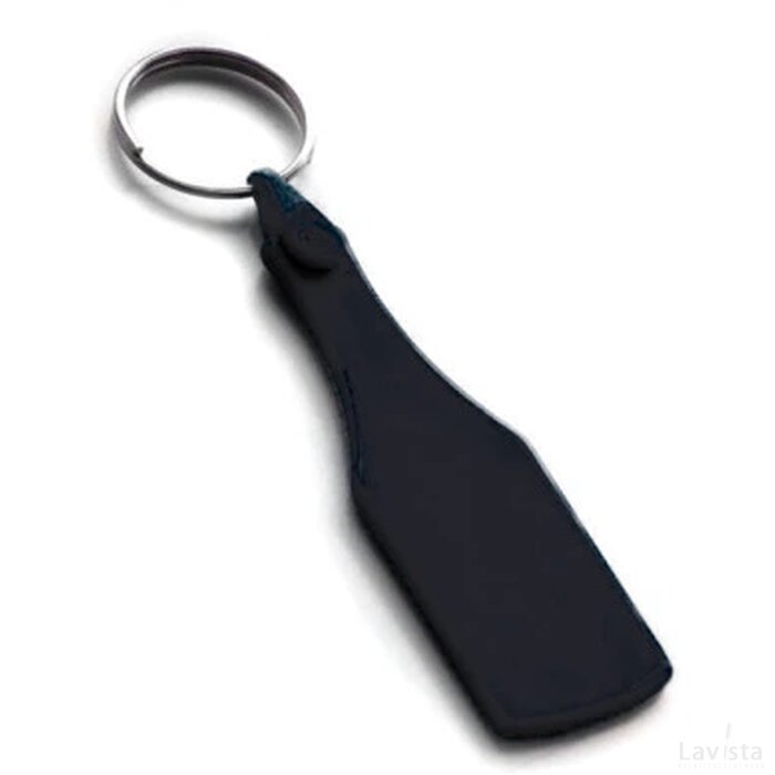 Plastic sleutelhanger “fles” Zwart