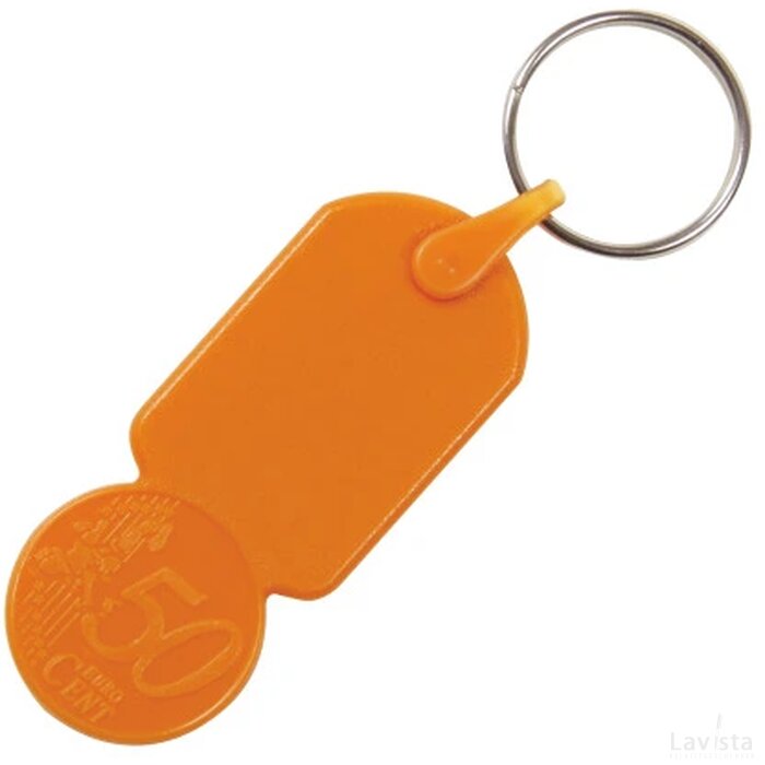 Sleutelhanger winkelwagenmuntje € 0,50 oranje