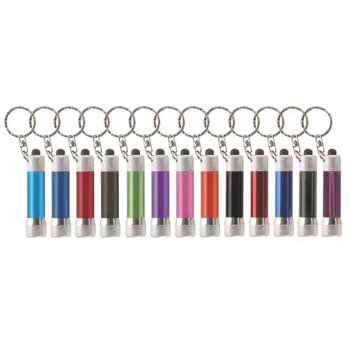 Zaklamp LED sleutelhanger met batterijen inclusief lasergravering lichtgroen