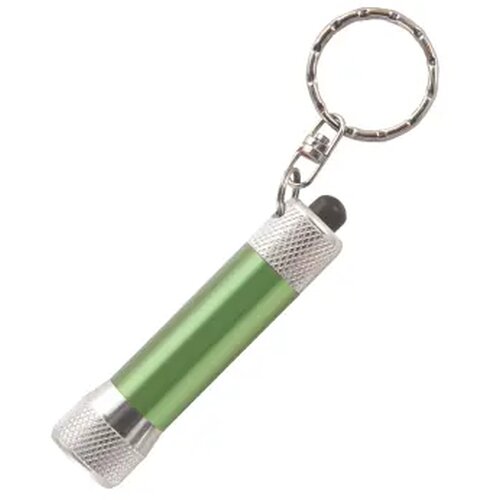 Zaklamp LED sleutelhanger met batterijen inclusief lasergravering lichtgroen