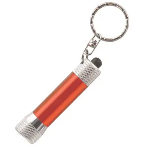 Zaklamp LED sleutelhanger met batterijen inclusief lasergravering oranje